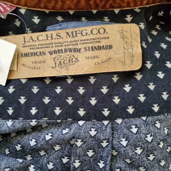 NWT Jachs Girlfriend Women's Button-down Shirt Small Blue Cream Cotton Flannel - Picture 7 of 9